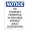 Signmission OSHA Notice, 7" Height, No Students Permitted In This Sign, 7" X 5", Portrait OS-NS-D-57-V-14874 - alternate 1